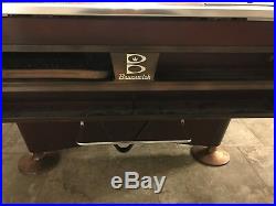 Brunswick Cherry Wood Electric Blue 9 Foot Pool Table