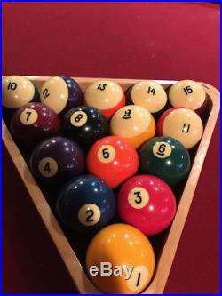 Brunswick Contender CERTIFIED Full Pool Table with rack, balls sticks, stick rack