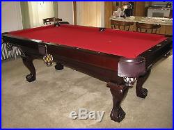 Brunswick Contender Series 4'x7' red felt slate top pocket billiards table