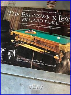 Brunswick Franklin Mint Mini 1885 Pool Table Replica