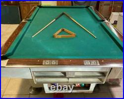Brunswick Gold Crown 1 Pool Table 9 Foot Professional with 2 Oak Billiard Chairs