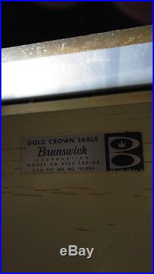 Brunswick Gold Crown 9 ft Pool Table Cue Sticks & Balls Nice Condition