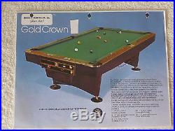 Brunswick Gold Crown III 4 1/2' by 9' pool table