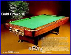 Brunswick Gold Crown III 9 foot Pool Table EXCELLENT BALL RETURN