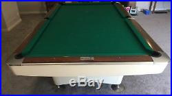 Brunswick Gold Crown II refinished white, 9 foot pool table