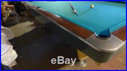 Brunswick Gold Crown pool table, 4 1/2 by 9 with ball return and counters