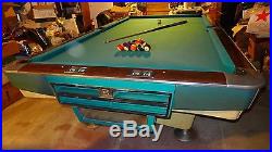 Brunswick Gold Crown pool table, 4 1/2 by 9 with ball return and counters