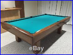 Brunswick Hawthorne pool table, Centennial balls & match floor rack, accessories