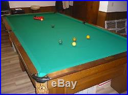 Brunswick (Patterson & Hoffman) 10ft x 5ft Vintage 6 Leg Snooker Pool Table