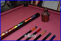 Brunswick Prestige Oak 9' pool table withballs, cues and rack