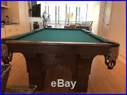 Brunswick St. Bernard Antique Pool Table, 8.5 Foot (46X92 Surface)