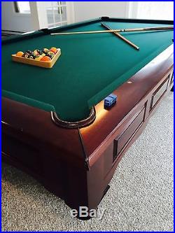Brunswick The Prestige Pool Table 9 ft. GREAT Condition, Comes with Balls, Cues