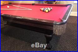 Brunswick Tremont Mahogany 8ft Pool Table IMMACULATE Red Felt