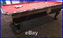 Brunswick Tremont Mahogany 8ft Pool Table IMMACULATE Red Felt