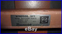 Brunswick Windsor 8' pool table