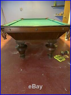 Brunswick balke collender pool table narragansett 1889 + Cue Rack And Cues
