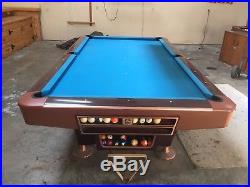 Brunswick gold crown pool table with light