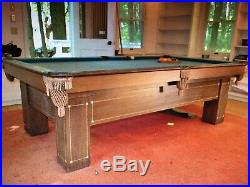 Brunswick pool table 1914 model. Jefferson 8 over size 46 wide