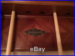 Brunswick pool table With Matching Pool Chairs And Pool Cue Rack