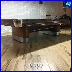 Brunswick vintage 9ft. Tournament size pool table with cue holder