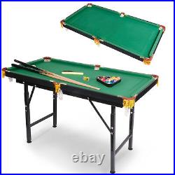 COLOR TREE Folding Pool Table 47 Adjustable Billiard Desk Game Cue Ball Chalk
