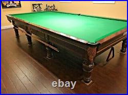 Circa 1889 Burroughs & Watts Antique Snooker Table with Extras