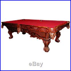 Classic Traditional Victorian Carved Mahogany Wood Pool Table