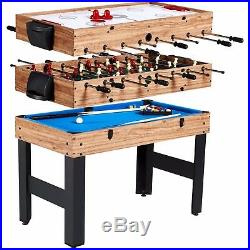 Combo Table Billiards Hockey Foosball Soccer Convertible 3-In-1 Multi Game Play
