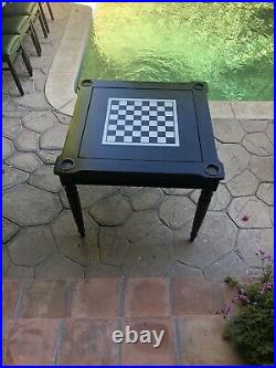 Contemporary Card Game Table with 4 Chairs Chess, Checkers, Backgammon, Blackjack