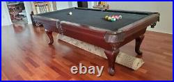 Craftmaster Pool table 8 ft cherry withQueen Ann legs Black felt