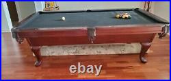 Craftmaster Pool table 8 ft cherry withQueen Ann legs Black felt