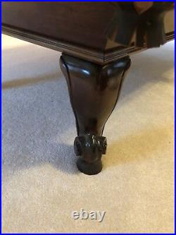 Custom Built Solid Cherry Billiards Pool Table Claw Legs & Leather Drop Pockets