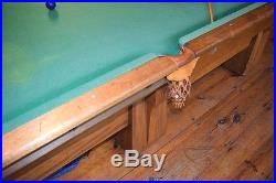 Custom Made Antique English Regulation Size Mahogany Snooker Table 3 Slate