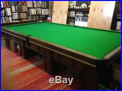 Custom Made English Regulation Size Oak Snooker Table Antique 2 Slate New Felt