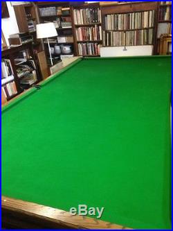 Custom Made English Regulation Size Oak Snooker Table Antique 2 Slate New Felt