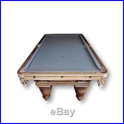Custom Made Hand Carved Pool Table with Accessories
