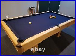 Custom Oak Pool Table with 3-piece slate made by Dixie Billiards