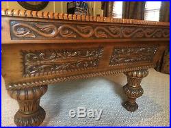 Custom Pool Table Hand Carved Antique