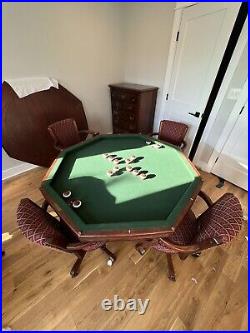 Darafeev Riviera Poker Game Table withBumper Pool & Four Darafeev 960 Game Chairs
