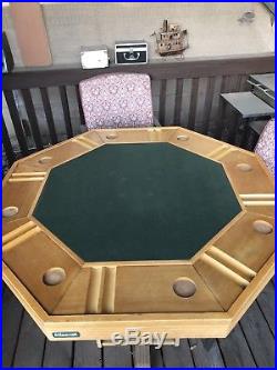 Dining Poker & Bumper Pool Table - Wood Finish