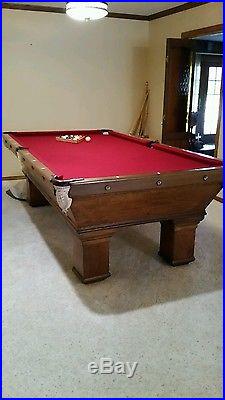 Early 1900's antique pool table With Balls & Cover