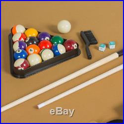 EastPoint Sports 87 Inch Brighton Billiard Pool Table Set Full Accessories Tan