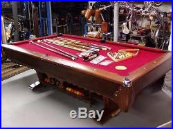 Ebonite antique oak 8 foot slate pool billiard table with Accessories balls and
