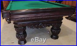 Elegant Brunswick 8.5' Carved Pool Billiards Table