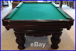 Elegant Brunswick 8.5' Carved Pool Billiards Table