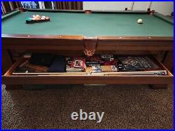 Excellent Used Condition Brunswick Oak Hill Billiards 8.3' Slate Pool Table