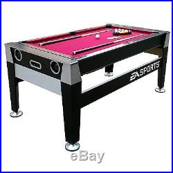 Exclusive Game Room Table Air Hockey & Pool Billiard 2-in-1 Cues Chalk Triangle