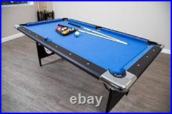 Fairmont Portable 6-Ft Pool Table for Families with Easy Folding Storage Blue