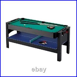 Fat Cat Flip 6' 3-in-1 Game Table, Billiard/Pool, Air Hockey, Table Tennis