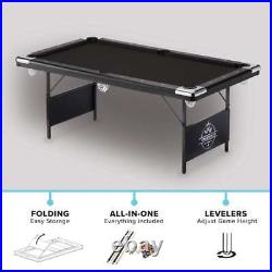 Fat Cat Pool Table Foldable Billiard Game with Locking Leg (72L x43.25W x32H)